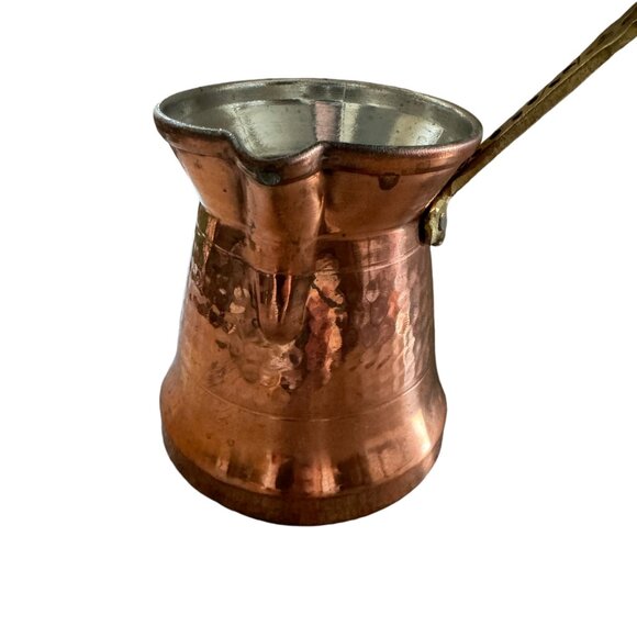 Hammered Copper Turkish Coffee Pot Small Saucepan - Picture 13 of 16
